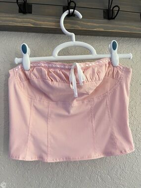 Garage Strapless Pink Bustier Top